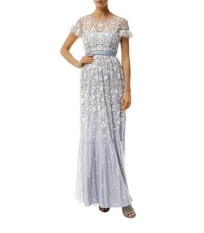 Shop Needle & Thread Tulle Meadow Embroidered Gown In Multi