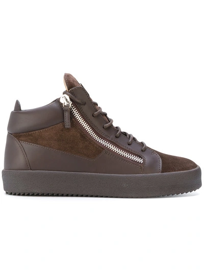 Giuseppe Zanotti Keith Mid Top Trainers In Brown