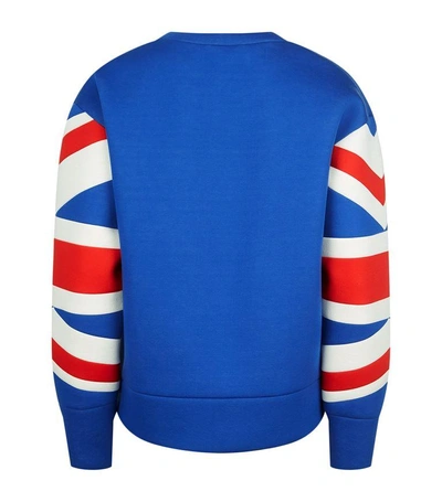 Shop Gucci Union Jack Brooch Sweatshirt In Blue