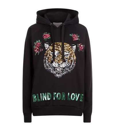 Shop Gucci Tiger Embroidered Sweatshirt In Black