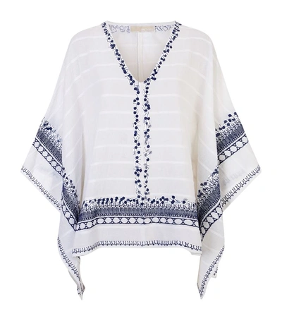Michael Kors Embroidered Poncho In White