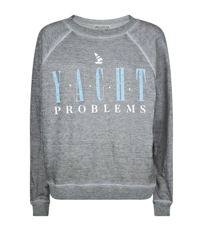 Wildfox Yacht Problems Sweater In Grey