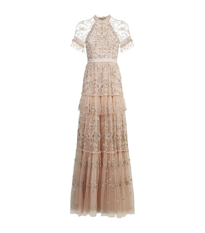 Needle & Thread Constellation Lace Gown In Pink