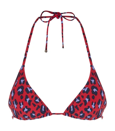 Shop Stella Mccartney Triangle Bikini Top In Red