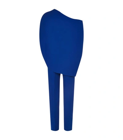 Shop Roland Mouret Carlton Asymmetric Jumpsuit In Blue