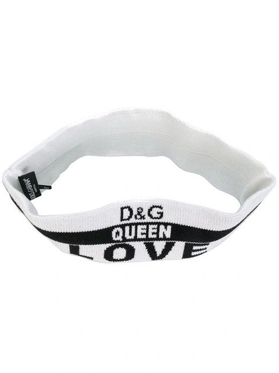 Dolce & Gabbana Elasticated Headband In White