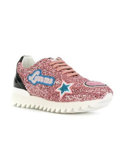 Shop Philipp Plein Sneakers Mit Glitzer In Pink