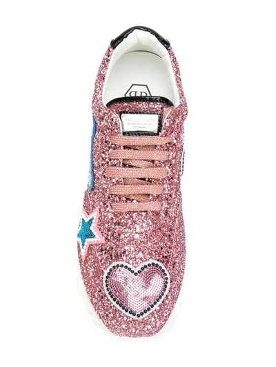Shop Philipp Plein Sneakers Mit Glitzer In Pink