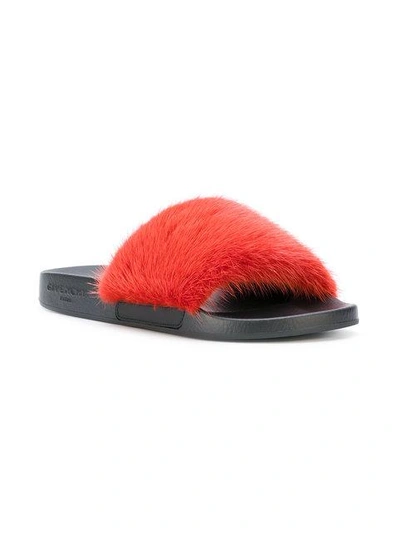 Shop Givenchy Contrast Strap Slides - Red