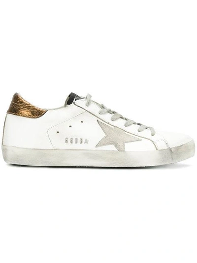 Shop Golden Goose Deluxe Brand White Bronze Superstar Sneakers