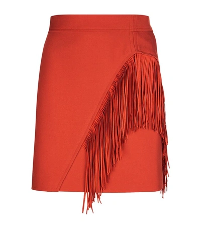 Shop Maje Fringed Skirt In Brown