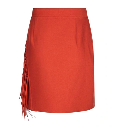 Shop Maje Fringed Skirt In Brown