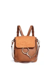 CHLOÉ 'Faye' small suede flap leather backpack