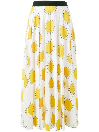 Shop Christopher Kane Sun Print Skirt In White