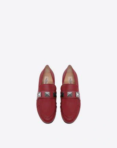 Shop Valentino Macro Studs-detail Loafer In Rubin