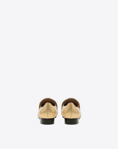 Shop Valentino Panther Loafer In Gold