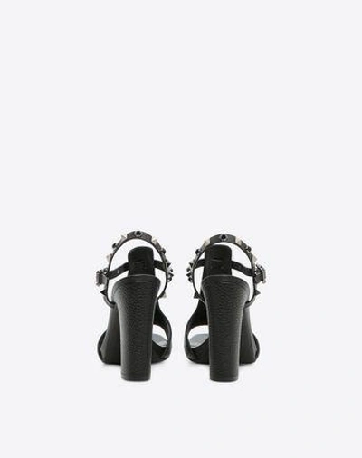 Shop Valentino Rockstud Rolling Noir 105mm Sandal In Black