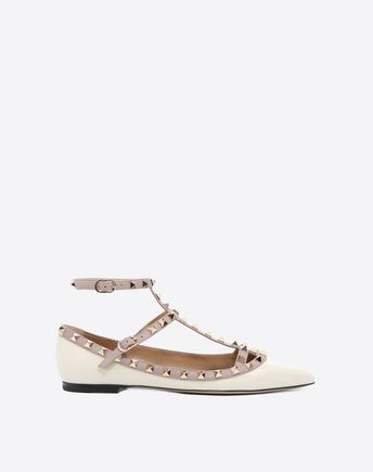 valentino rockstud caged patent ballerina flat