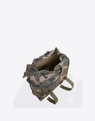 Shop Valentino Id Camouflage Backpack In Military Green