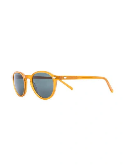 Shop Lesca Round Frame Sunglasses In Yellow