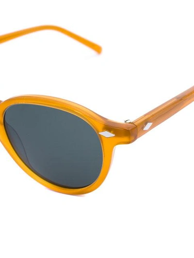 Shop Lesca Round Frame Sunglasses In Yellow