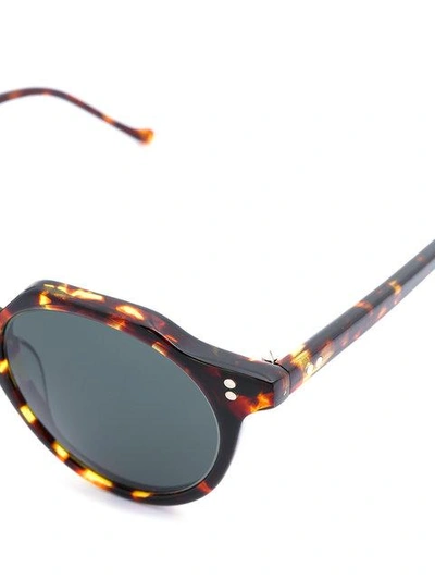 Shop Lesca Tortoiseshell Round Frame Sunglasses