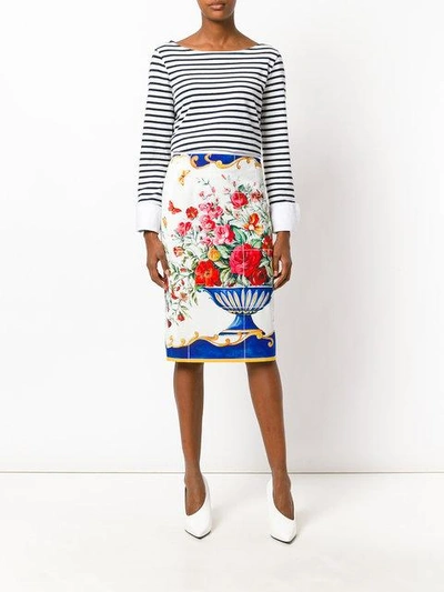 Shop Dolce & Gabbana Majolica Print Skirt