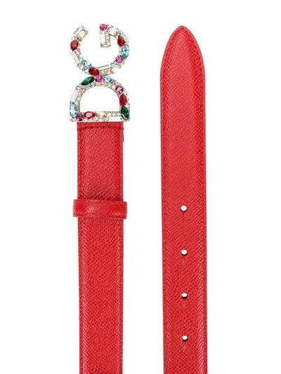 Shop Dolce & Gabbana Logo Belt In Red