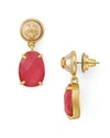 TORY BURCH Epoxy Stone Drop Earrings,2607650PINK