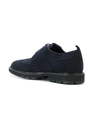 Shop Tod's Brogue Shoes In Blue