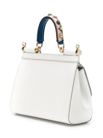 Shop Dolce & Gabbana Small Sicily Shoulder Bag - White