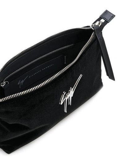 Shop Giuseppe Zanotti Velvet Clutch Bag