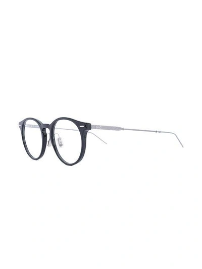 Shop Dior Eyewear Round Frame Glasses - Black