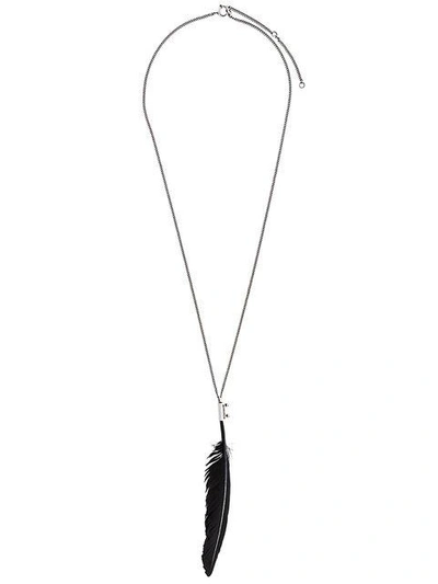 Shop Ann Demeulemeester Feather Drop Necklace