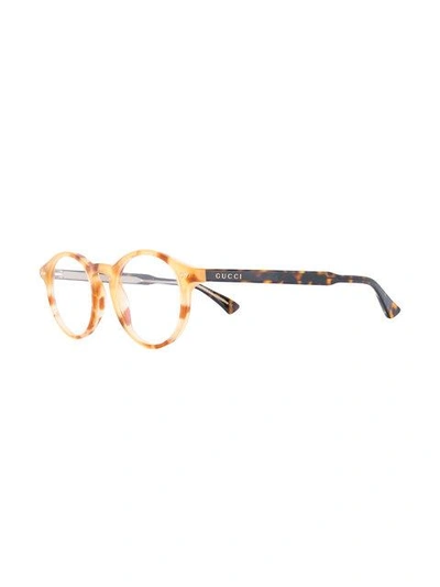 Shop Gucci Eyewear Round Framed Glasses - Yellow In Yellow & Orange