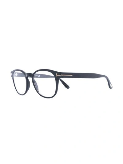 Shop Tom Ford Round-frame Glasses In Black