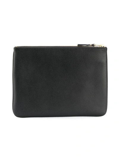 Comme Des Garçons Smooth Leather Clutch In Black