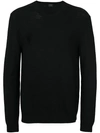 Jil Sander Crew Neck Knitted Sweater In Black