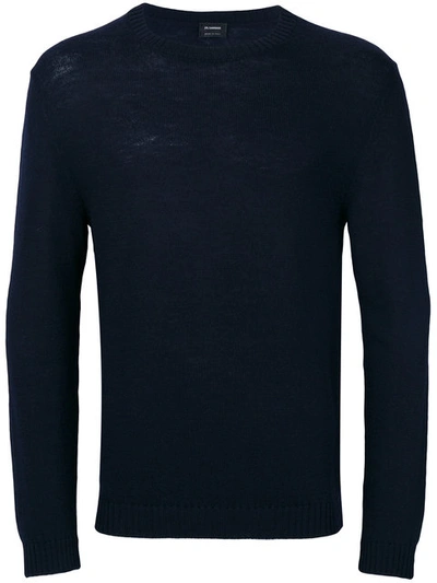 Jil Sander Crew Neck Sweater In Blue