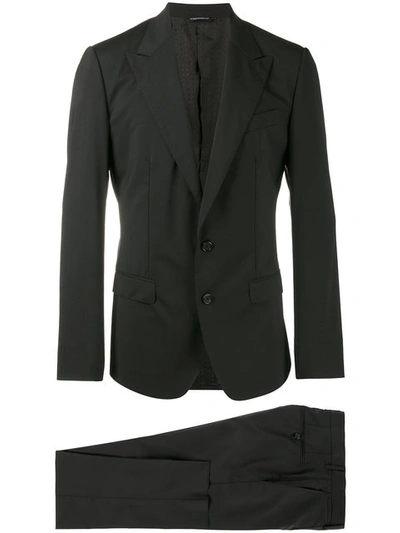 Dolce & Gabbana Peaked Lapel Suit In Black