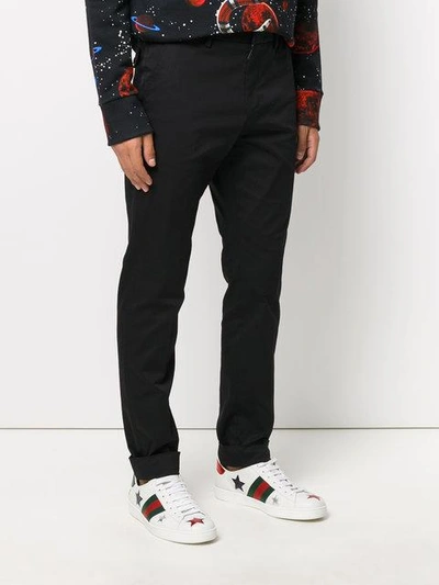 Shop Gucci Bee Embroidered Classic Chinos