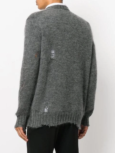 Shop Alexander Mcqueen Distressed Jumper In Grey