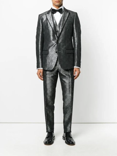 Shop Dolce & Gabbana Jacquard Lurex Suit - Grey