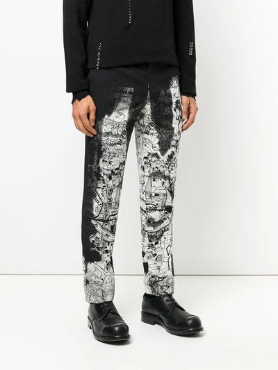Shop Alexander Mcqueen Printed Tailored Trousers In White