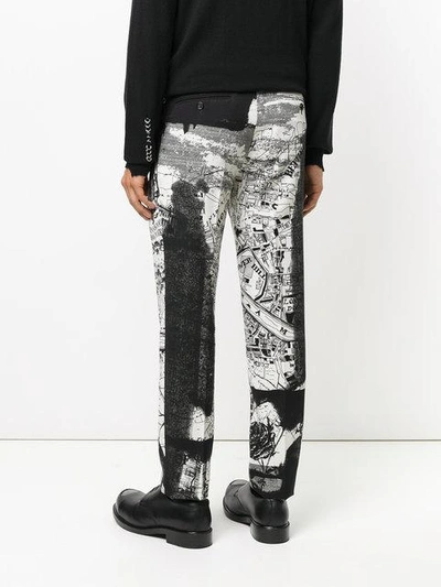 Shop Alexander Mcqueen Printed Tailored Trousers In White