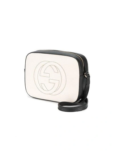 Shop Gucci Black White Soho Disco Shoulder Bag - Neutrals
