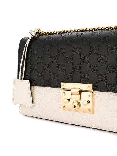 Shop Gucci Padlock  Signature Shoulder Bag - Neutrals
