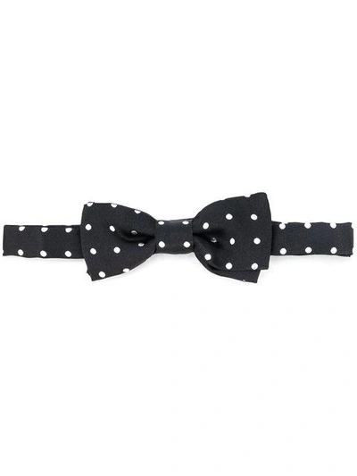 Shop Dolce & Gabbana Polka Dot Bow Tie - Black