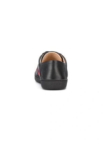 Shop Gucci Black Ace Bee Leather Sneakers