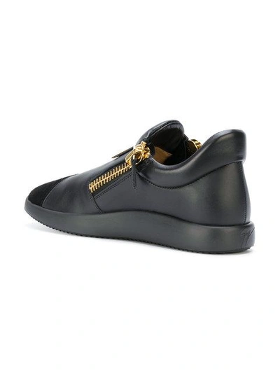 Shop Giuseppe Zanotti Design Runner Zip Sneakers - Black